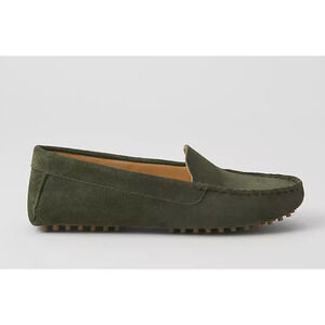 NEW ANN TAYLOR AT WEEKEND GREEN SUEDE DRIVING MOCCASINS FLATS SHOES SZ 7.5